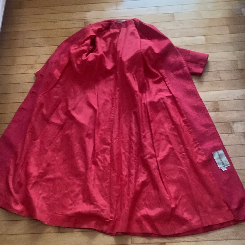 VINTAGE Cedarhurst Classics Red Faux Suede button down Frock Coat Size 7/8 - Picture 14 of 17